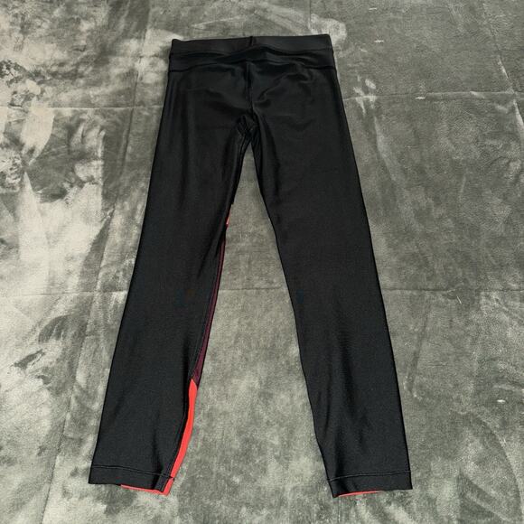 Under Armour Heatgear Compression Cropped Leggings Maroon Black Women's Size S - Picture 2 of 5